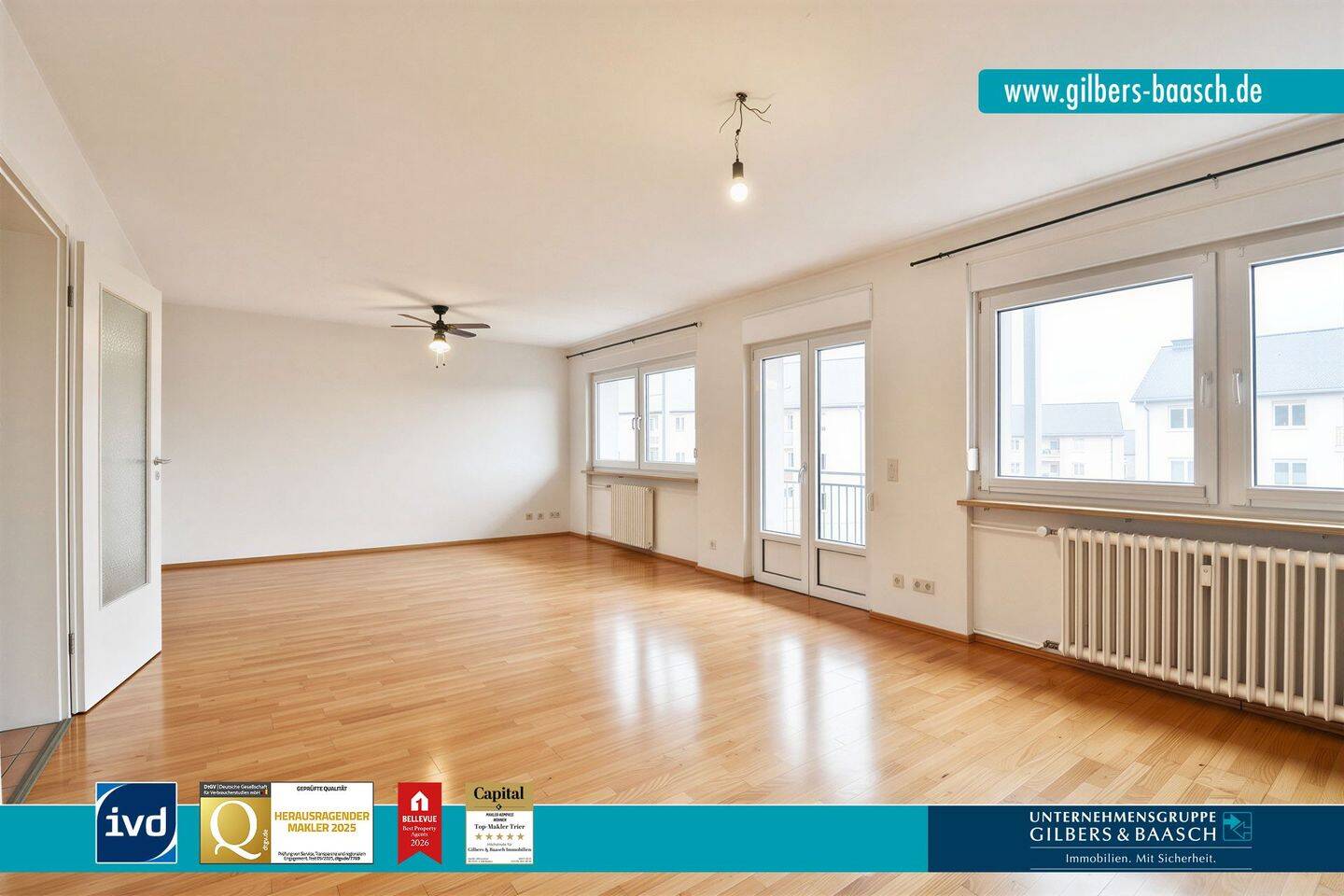 TR-Feyen: Bezugsfreie 3-Zimmer-Wohnung mit Balkon und zwei Stellplätzen in beliebter Wohnlage – Trier – Bild 1 von 9