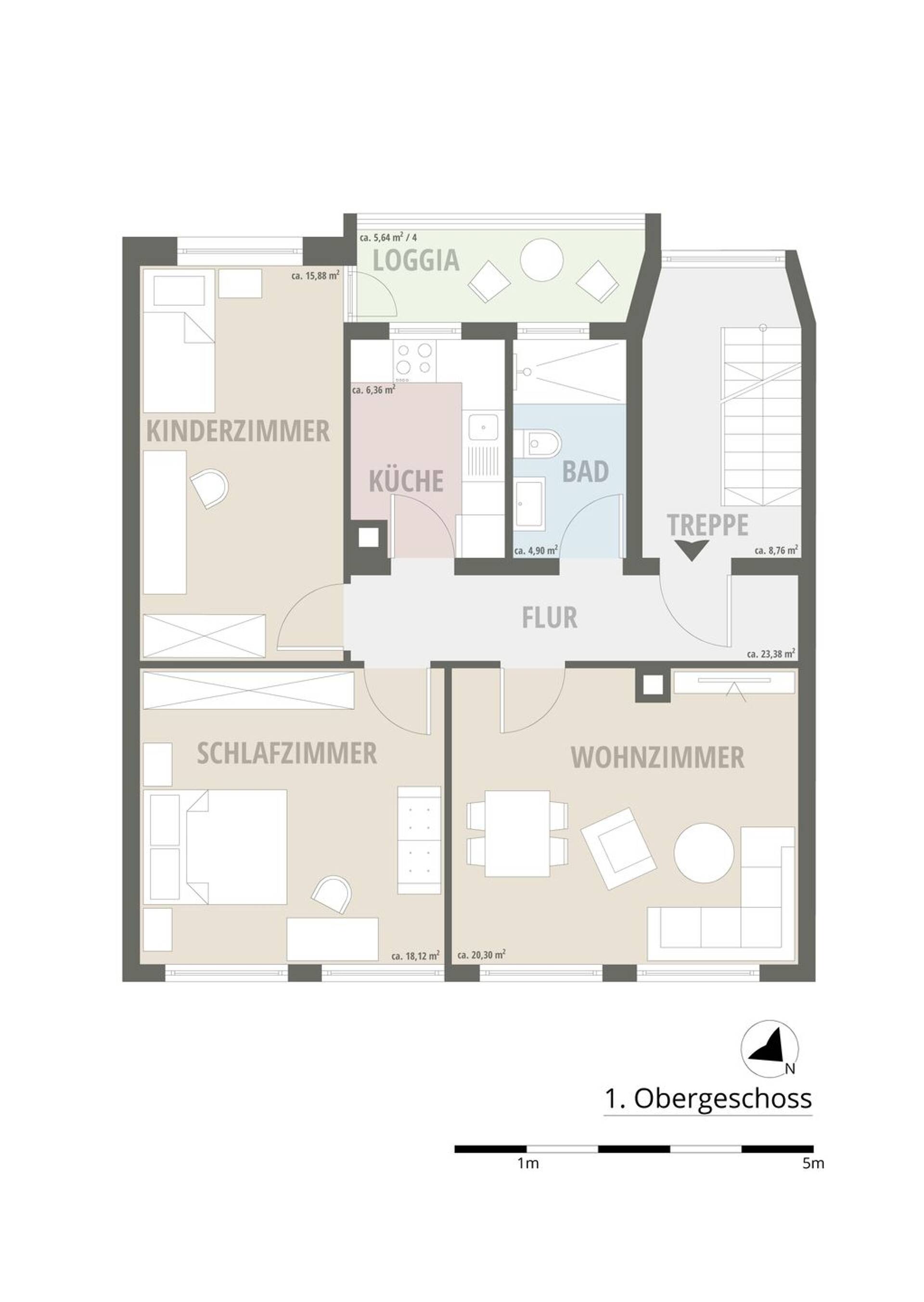 Etagenwohnung in 89231 Neu-Ulm mit 76 m² kaufen