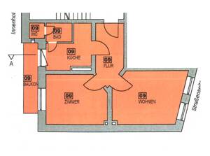 Charmante 2-Zimmer-Altbauwohnung mit Dielenboden und Balkon! – 24114 Kiel – Vorschaubild 2