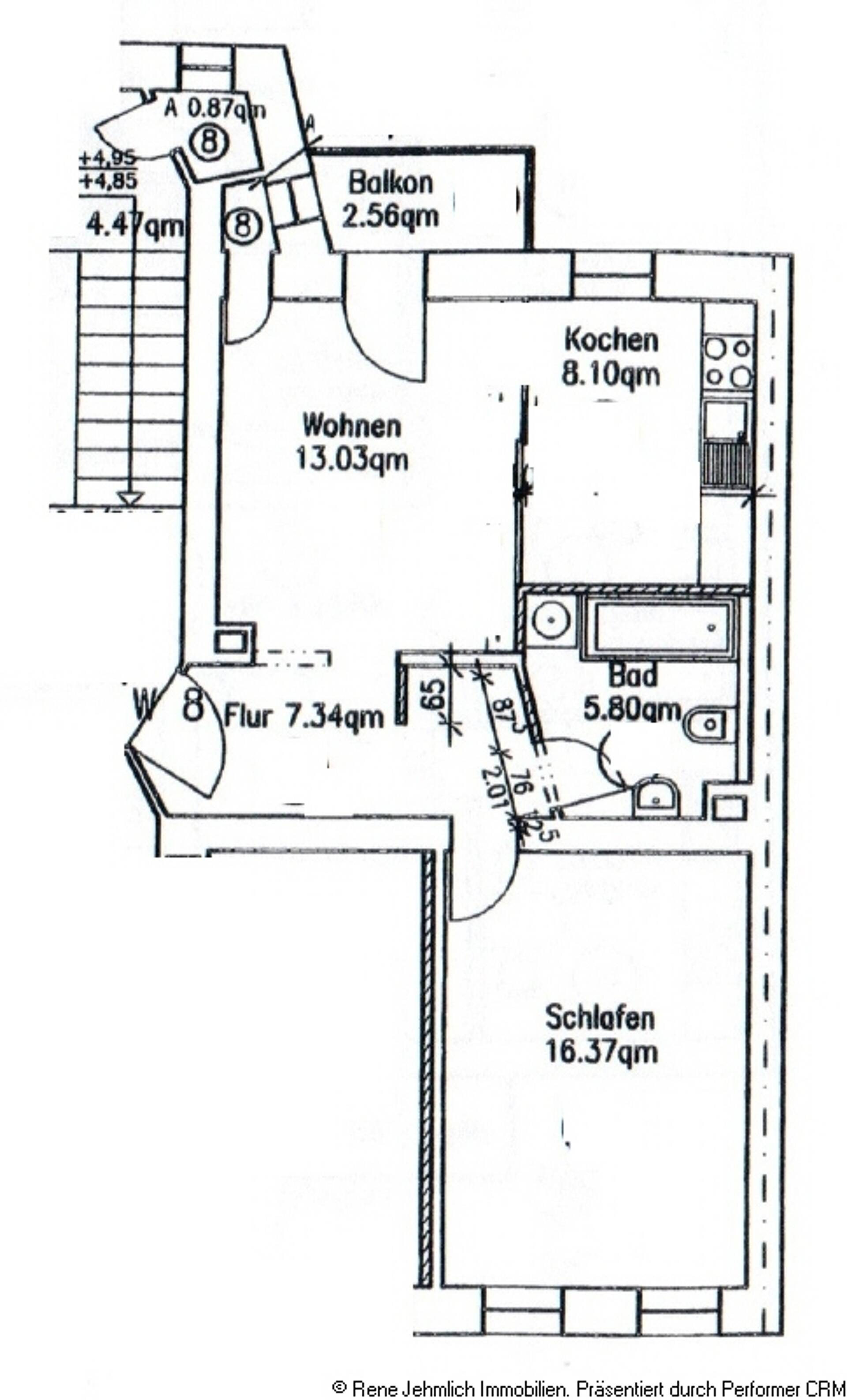 Etagenwohnung in 09112 Chemnitz mit 52 m² kaufen