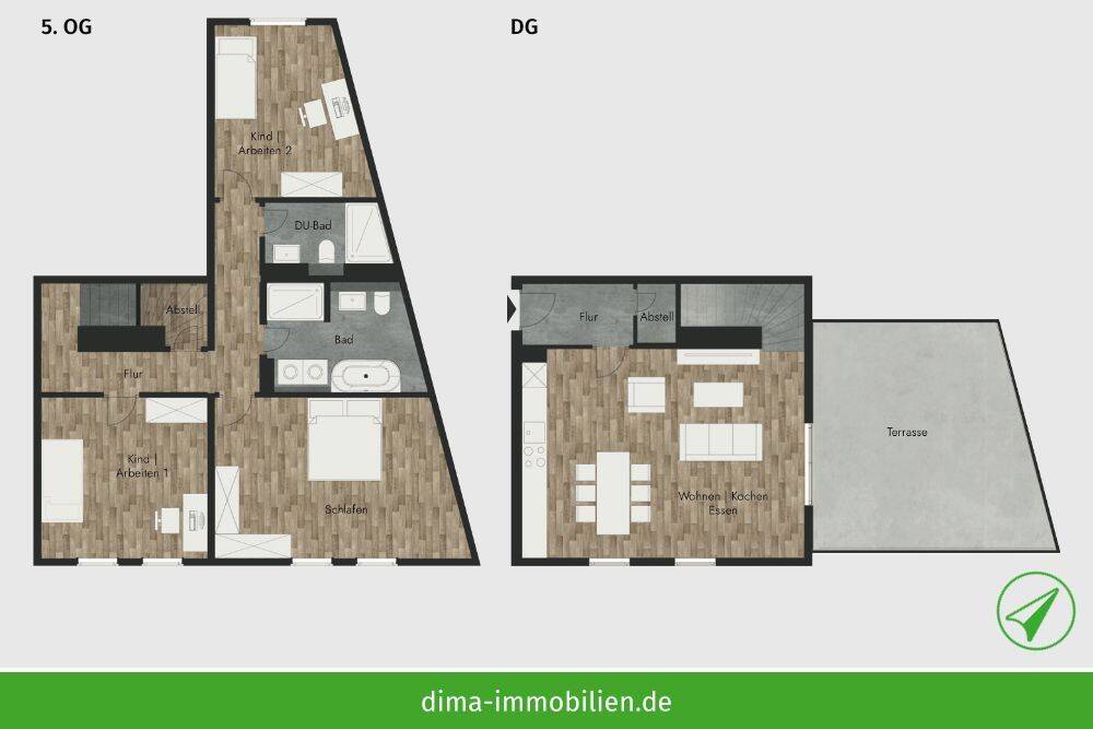Bezugsfertig! Penthouse mit sonniger Dachterrasse, Vollbad, Gäste-Bad, Aufzug, Tiefgarage u.v.m. – Leipzig – Vorschaubild 2