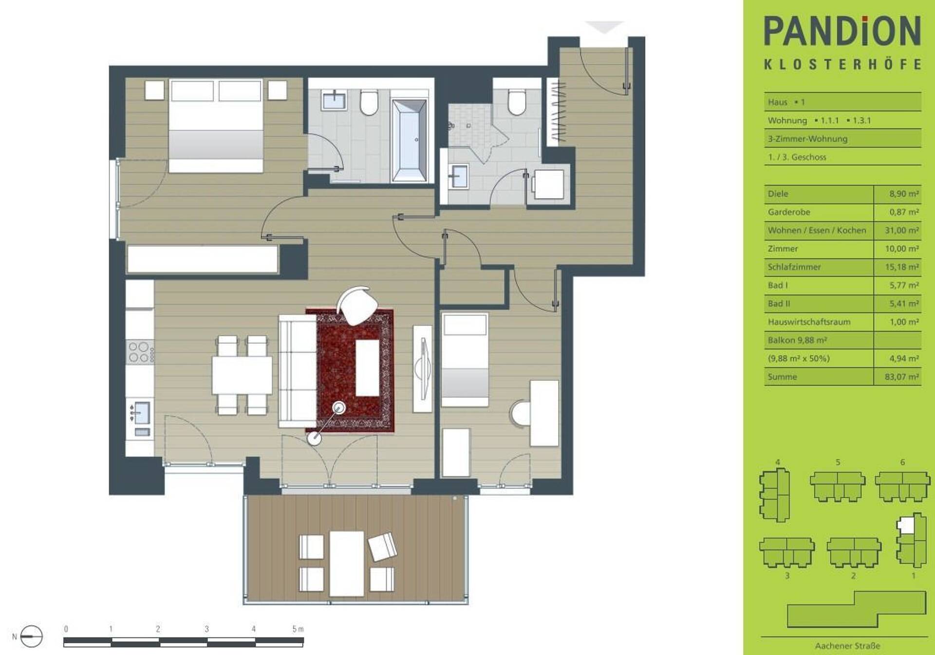 Etagenwohnung in 50858 Köln mit 83,07 m² kaufen
