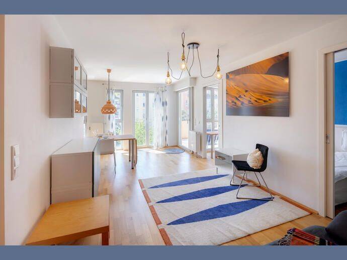 Möbliert: Wohnen im Kustermannpark - attraktive 1,5-Zimmer Wohnung