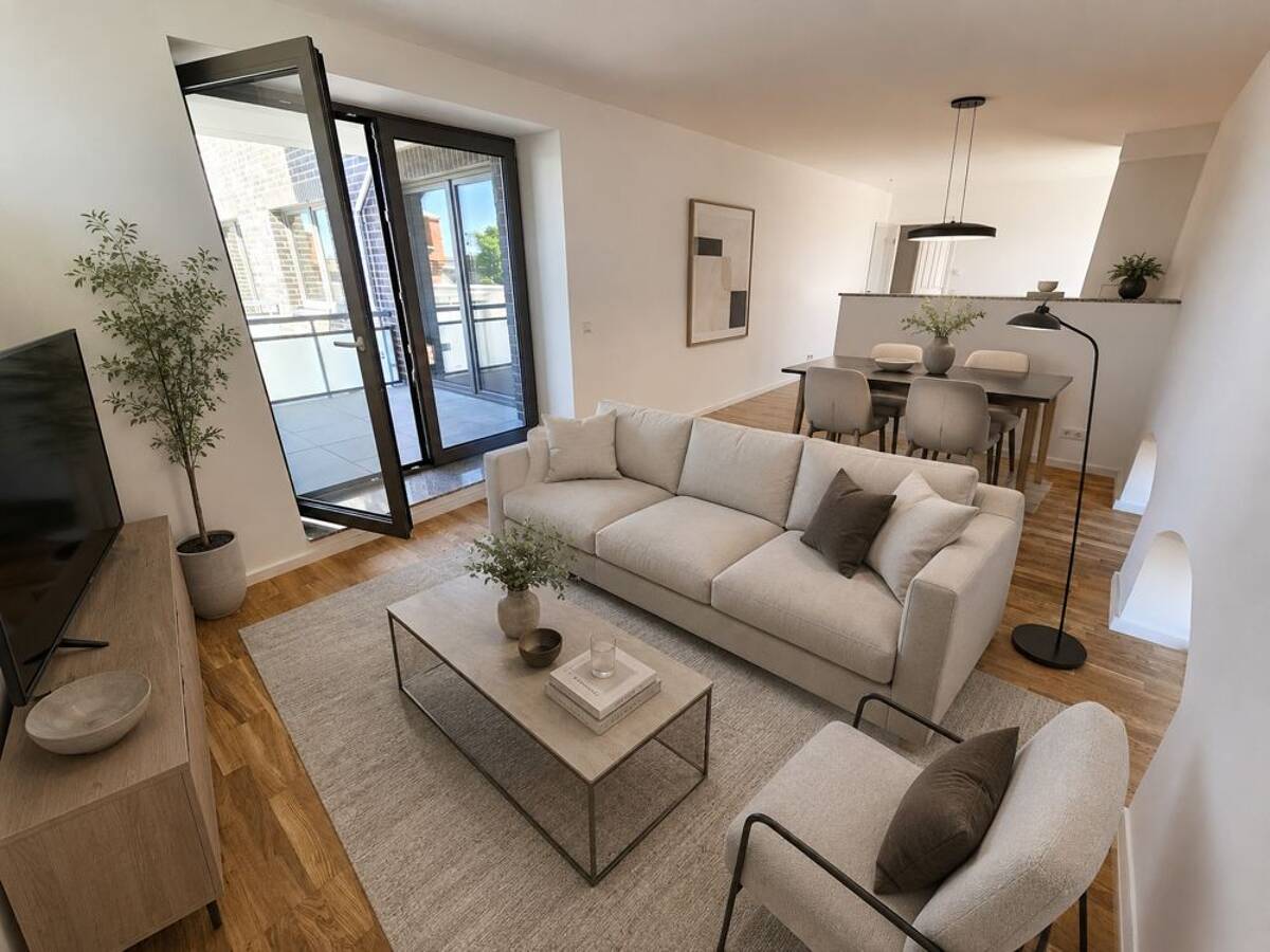 Hochwertige Dachterrassenwohnung im Denkmal - 3 Zimmer, Balkon, Bad mit Wanne & Dusche, FBH, SP – 39124 Magdeburg – Bild 1 von 9