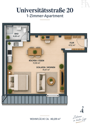 Direkt an der Universität - saniertes 1-Zimmer-Apartment in Köln-Lindenthal – 50937 Köln – Vorschaubild 4