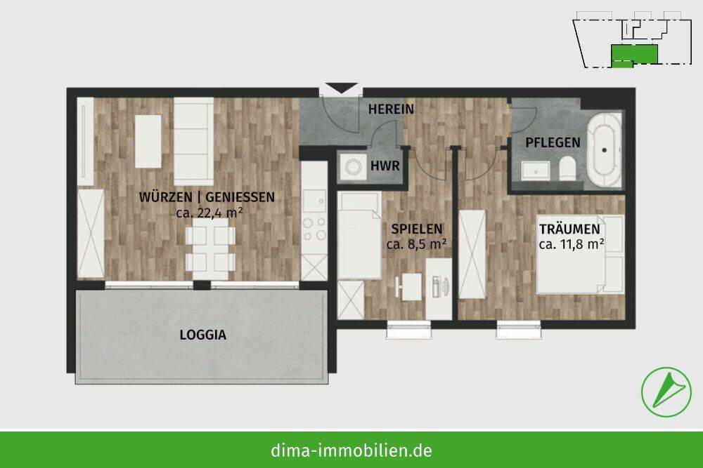 ERSTBEZUG! Wohntraum am Park mit großer Loggia, Wannenbad, HWR, Aufzug, Tiefgarage u.v.m. – Leipzig – Vorschaubild 2