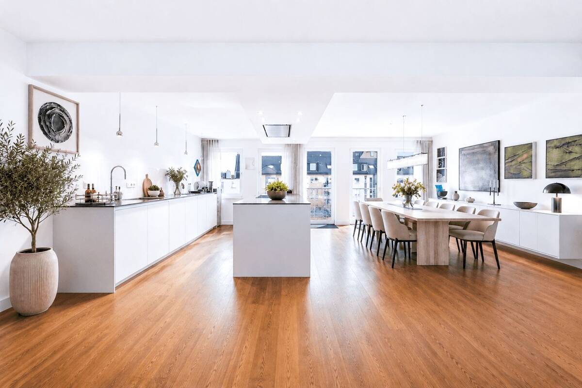 Großzügig. Zentral. Ganz oben. Penthouse auf zwei Ebenen mit Dachterrasse – 40215 Düsseldorf – Bild 1 von 9