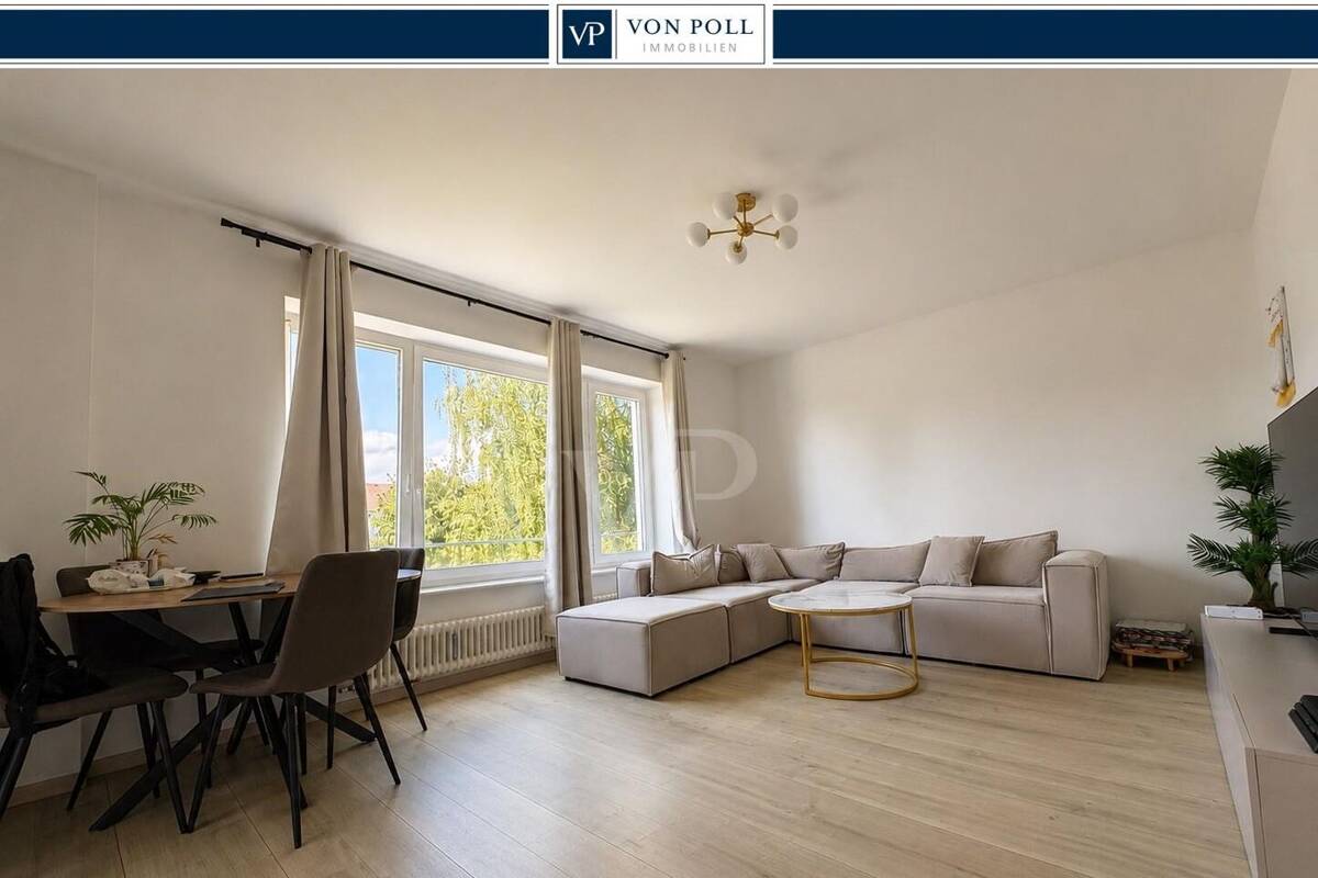 MODERNISIERTE 3-ZIMMERWOHNUNG MIT BALKON - FUßLÄUFIG ZUM NEUEN TEICH UND DEM ALLERPARK – 38448 Wolfsburg – Bild 1 von 9