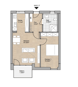 Renovierte 2-Zimmer-Neubauwohnung in Baumheide - WBS erforderlich! – 33609 Bielefeld – Vorschaubild 5