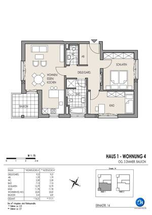 Attraktive 3-Zi.-Whg., SW-Balkon, Tageslicht-Bad, Gäste-WC, Lift – 81827 München – Vorschaubild 5