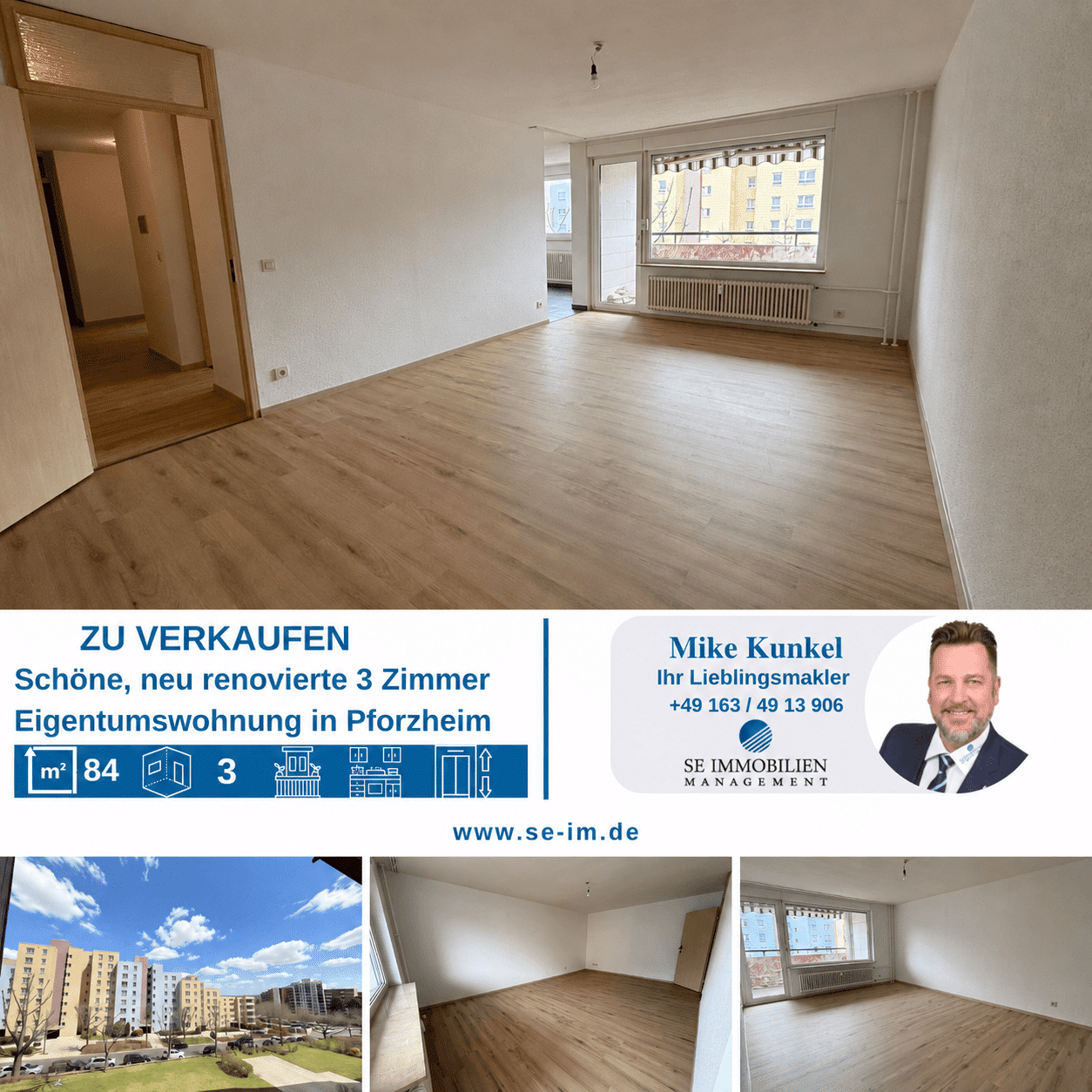 Schöne neu renovierte 3 Zimmer Eigentumswohnung