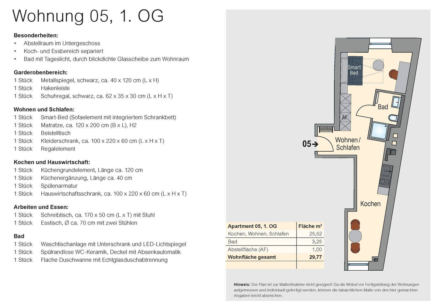 1,5-Zimmer- Apartment, vollmöbliert, zentral, Nahe der Altstadt - frei ab 01.06.2026 – Nürnberg – Vorschaubild 2