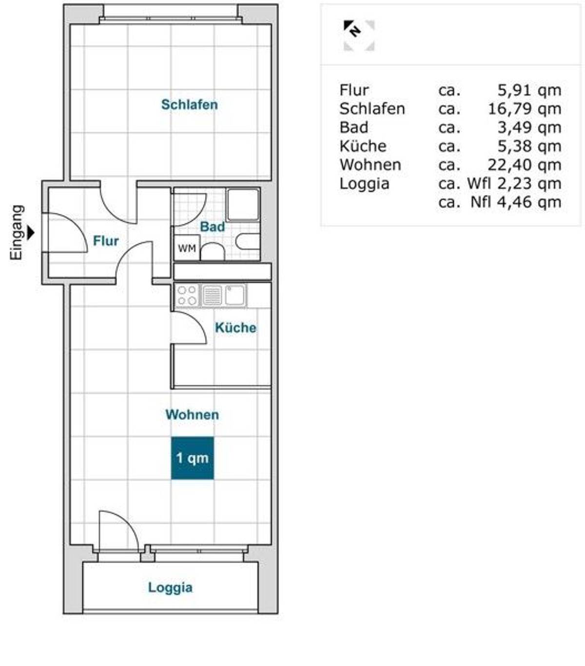 Etwas Besonderes: praktische 2-Zimmer-Wohnung – 1239 Dresden – Bild 1 von 3
