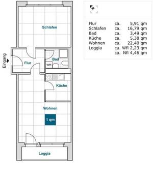 Etwas Besonderes: praktische 2-Zimmer-Wohnung – 1239 Dresden – Vorschaubild 1