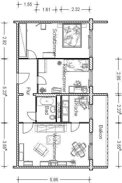 Umgebaute 2-Zimmerwohnung mit Abstellraum und großer Küche – Leipzig – Vorschaubild 2