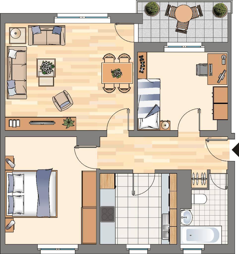 3-Zimmer Wohnung mit Balkon in Dortmund Bövinghausen – Dortmund – Vorschaubild 2