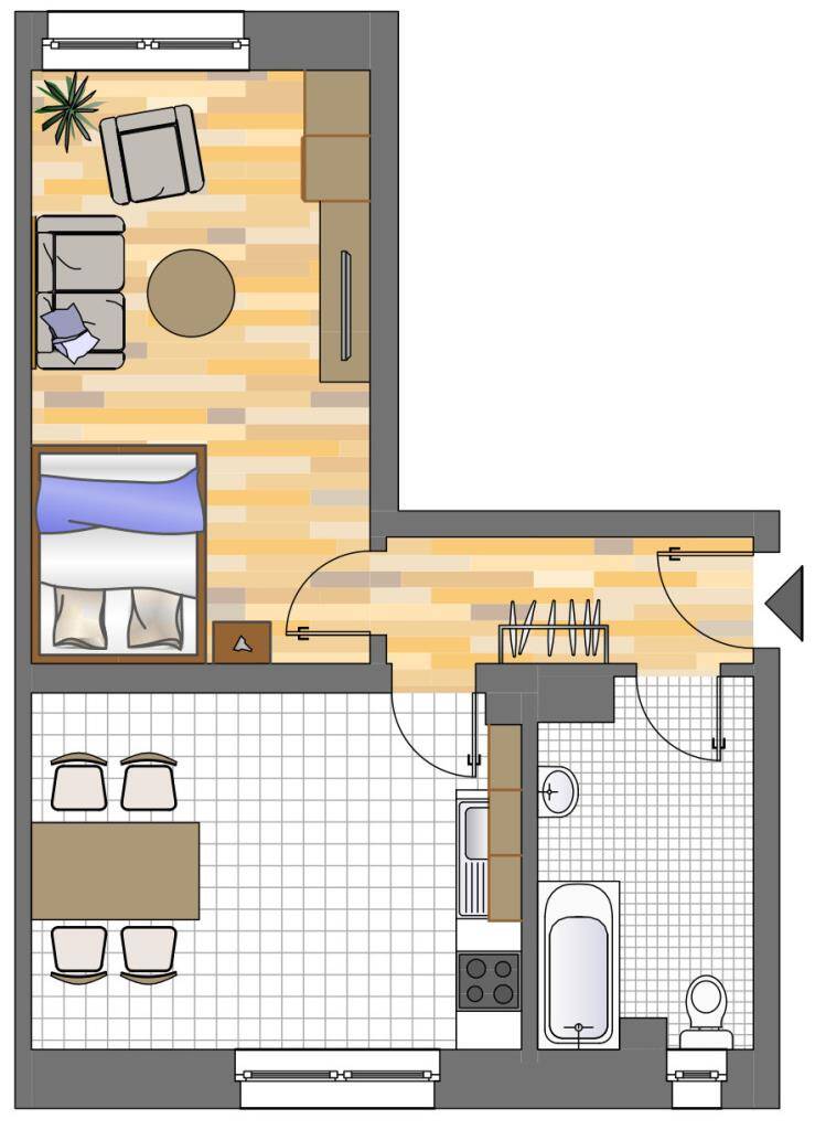 Demnächst frei! 1-Zimmer-Wohnung in Dortmund Körne (WBS erforderlich)