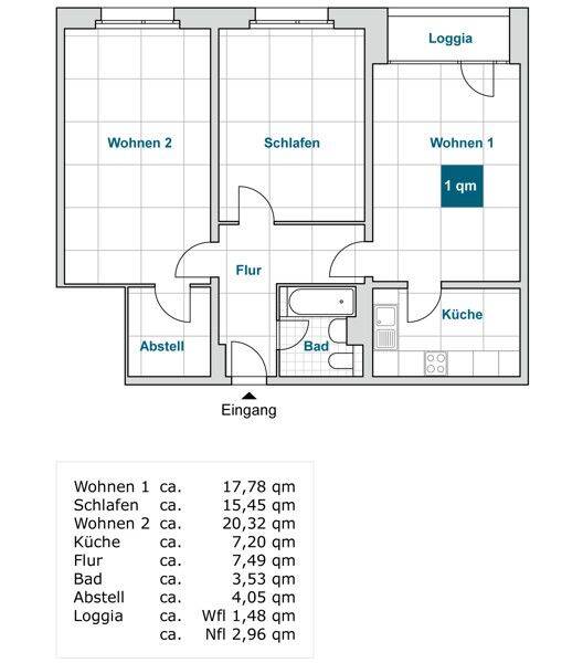 Willkommen Zuhause: 3-Zimmer-Wohnung – Dresden – Vorschaubild 2