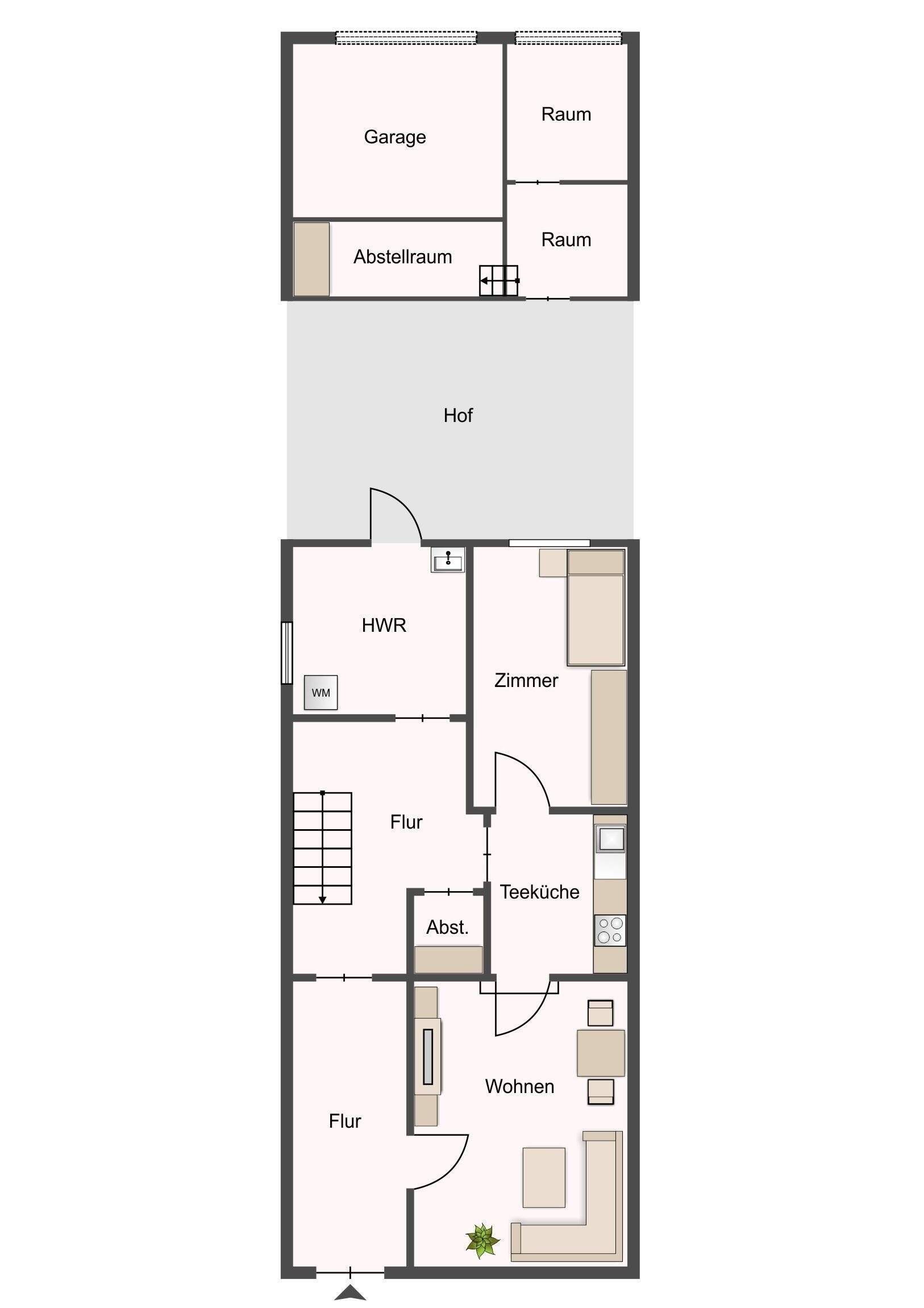Großzügig Wohnen in Gronau´s Altstadtkern - Potenzialreiches Vorder- UND Hinterhaus inkl.Innenhof, Garage und Gartengrundstück an der Leine – Gronau – Vorschaubild 2