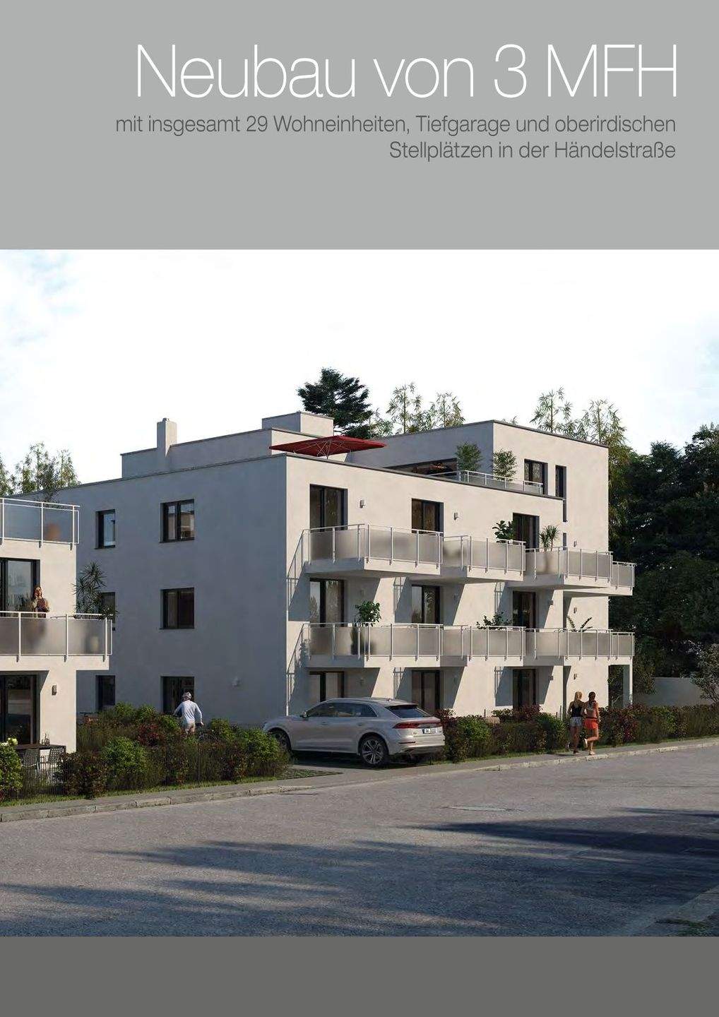 Baubeginn zweiter Abschnitt Haus 1 mit Aufzug 1-3 Zimmer Wohnungen mit KFW 40