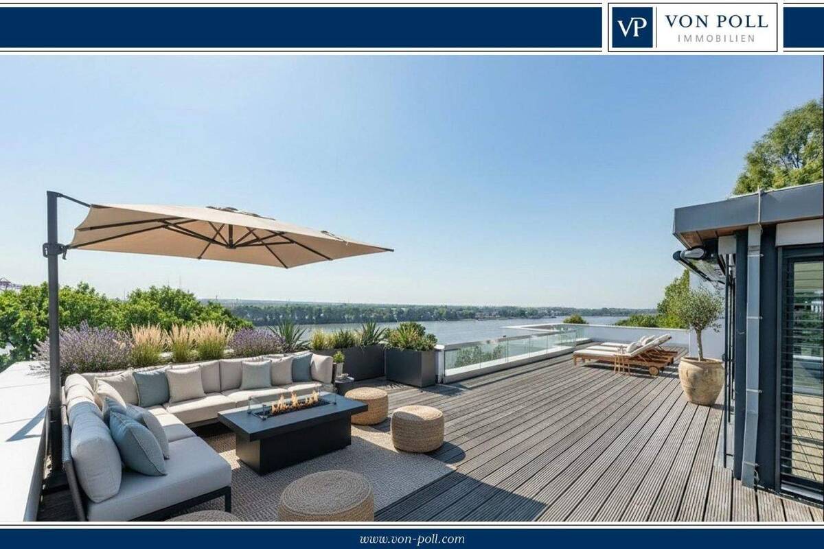 Penthouse-Maisonette an der Elbe mit Zugang zum Strand! – 22605 Hamburg – Bild 1 von 9