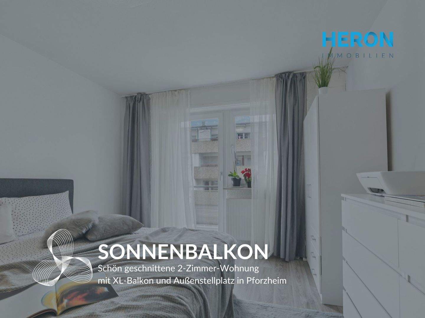 SONNENBALKON - Schön geschnittene 2-Zimmer-Wohnung mit XL-Balkon und Außenstellplatz in Pforzheim – Pforzheim – Bild 1 von 9