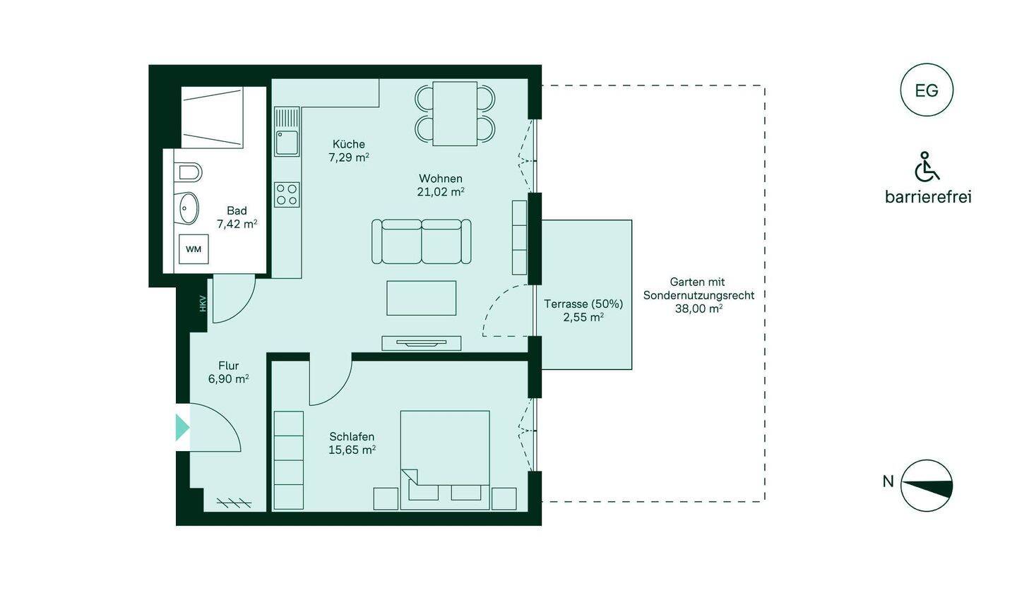 Erdgeschosswohnung mit Terrasse und 38 m² Gartenanteil – Düsseldorf – Vorschaubild 5