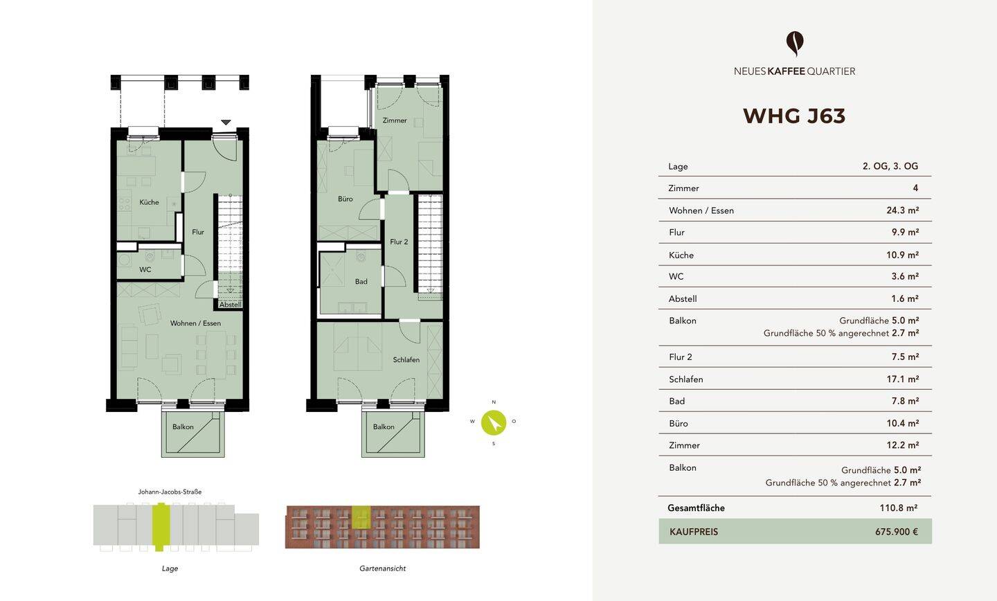 NEUES KAFFEEQUARTIER - Große 4 Zimmer -Maisonettewohnung – Bremen – Vorschaubild 3