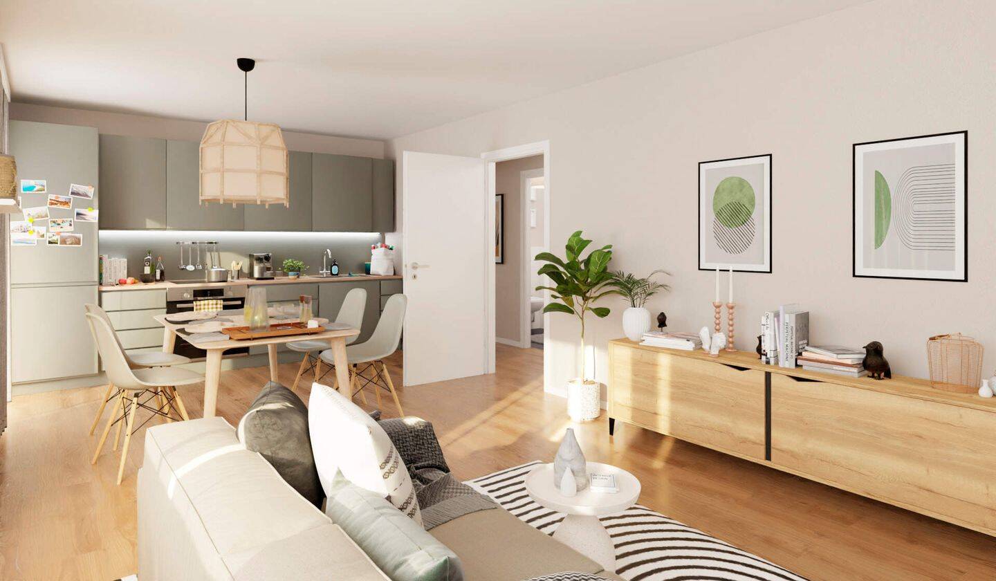 Barrierefreie Erdgeschosswohnung mit zwei Terrassen, Lounge und Garten