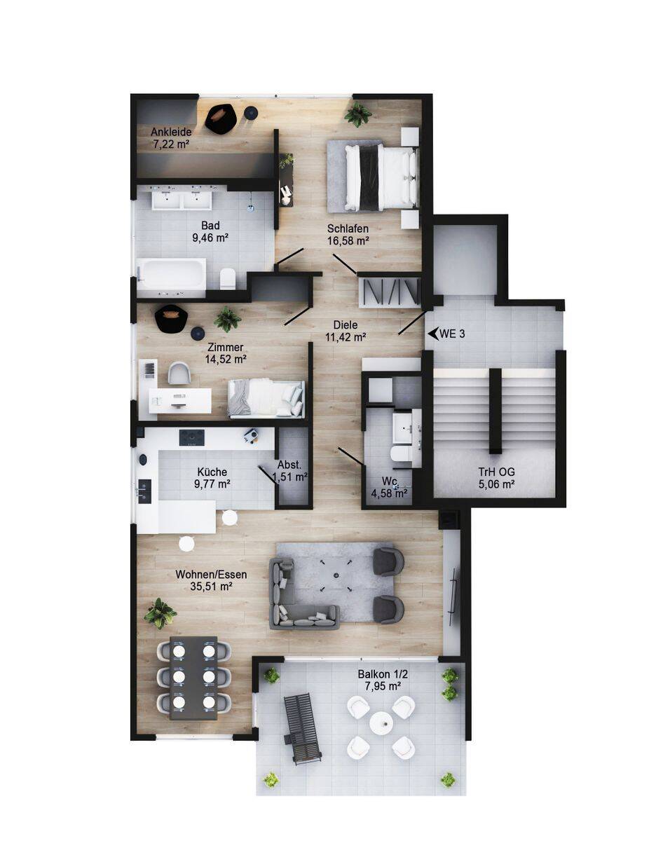 Zukunftssicher wohnen in Bonn-Schweinheim energieeffiziente 3-Zimmer-Neubauwohnung. – Bonn – Vorschaubild 9