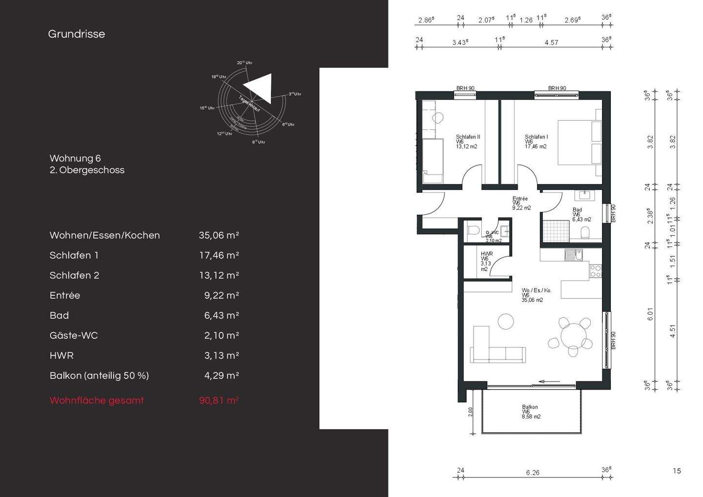 WE6: moderne 3-Zimmer-Wohnung mit Balkon in Trier-Biewer – Trier – Vorschaubild 4