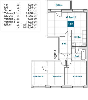 Ihre neue Wohnung: günstig geschnittene 4-Zimmer-Wohnung mit Balkon! – 1257 Dresden – Vorschaubild 2