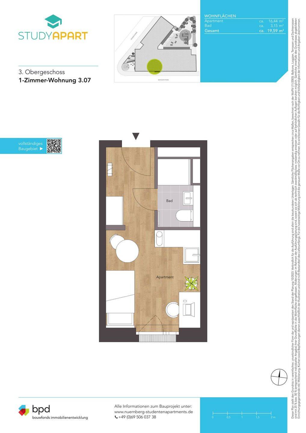Modern & möbliert – Dein Apartment für Studium & Ausbildung I WE 3.07 – Nürnberg – Vorschaubild 2
