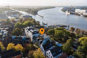 Wohnen mit unverbaubarem Blick - exklusive 3-Zimmer-Terrassenwohnung an der Weser