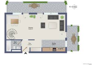 GEORGI: Moderne Maisonette-Wohnung mit zwei Balkonen & Homeoffice in Pasing – 81241 München – Vorschaubild 5