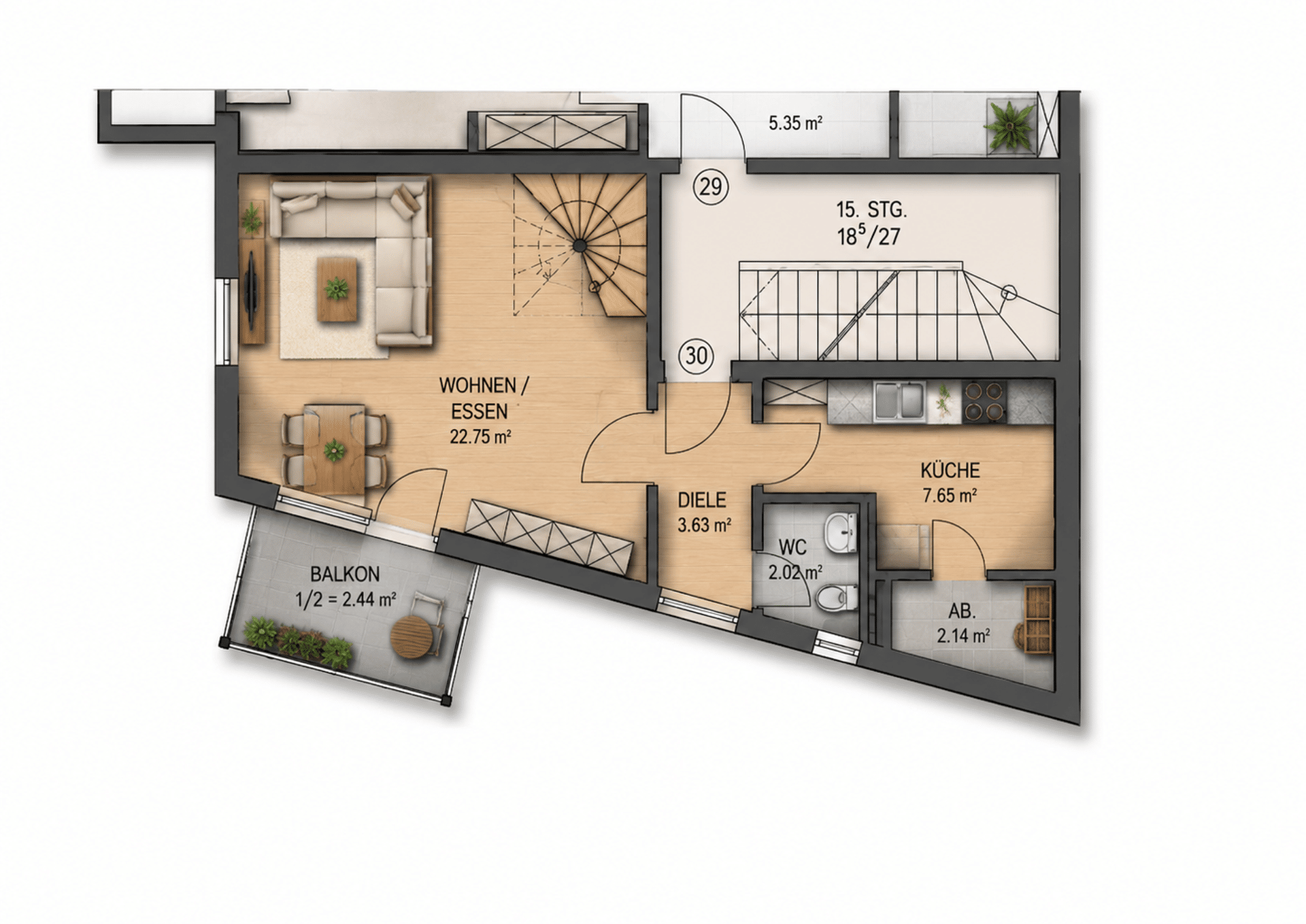 Maisonettewohnung in 89312 Günzburg mit 66 m² kaufen