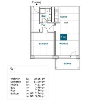 Hier fühlen Sie sich wohl: freundliche 2-Zimmer Wohnung – 1239 Dresden – Vorschaubild 2