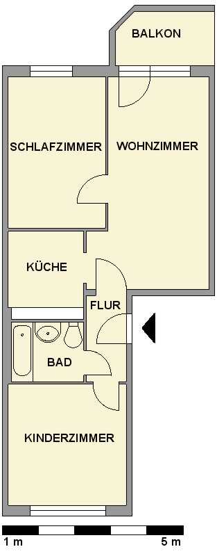 Unweit vom Küchwald entfernte 3-Raum-Wohnung mit EBK – Chemnitz – Vorschaubild 5