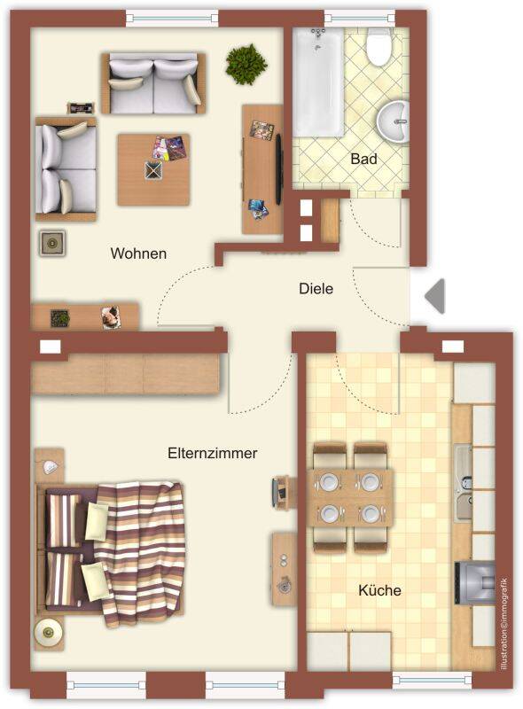 Demnächst frei! 2-Zimmer-Wohnung in Mönchengladbach Hardterbroich-Pesch – Mönchengladbach – Vorschaubild 2