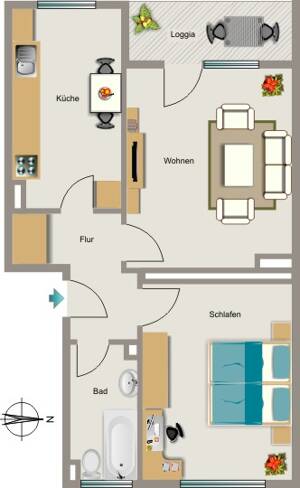 Demnächst frei! 2-Zimmer-Wohnung in Gelsenkirchen Resse – 45892 Gelsenkirchen – Vorschaubild 2