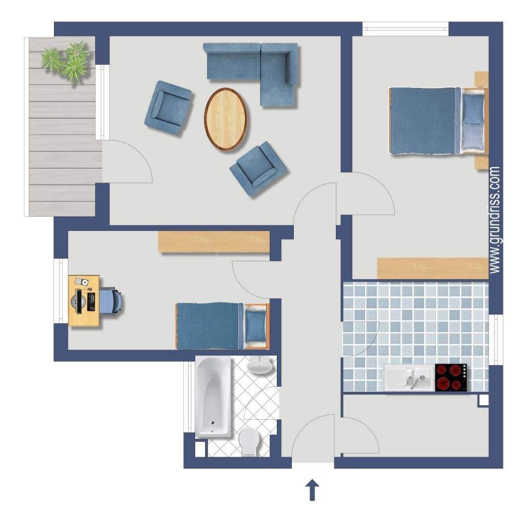 leere 3-Zi. Wohnung in Wiesbaden-Delkenheim – Wiesbaden – Vorschaubild 3