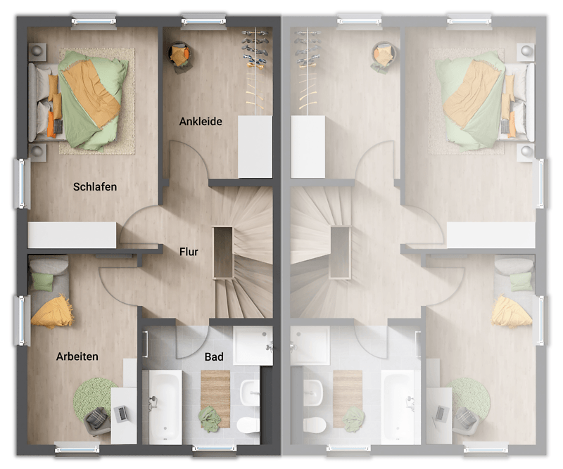 2x Doppelhaushälften, massiv gebaut, Preis inkl. Grundstück – Schillingen – Vorschaubild 6
