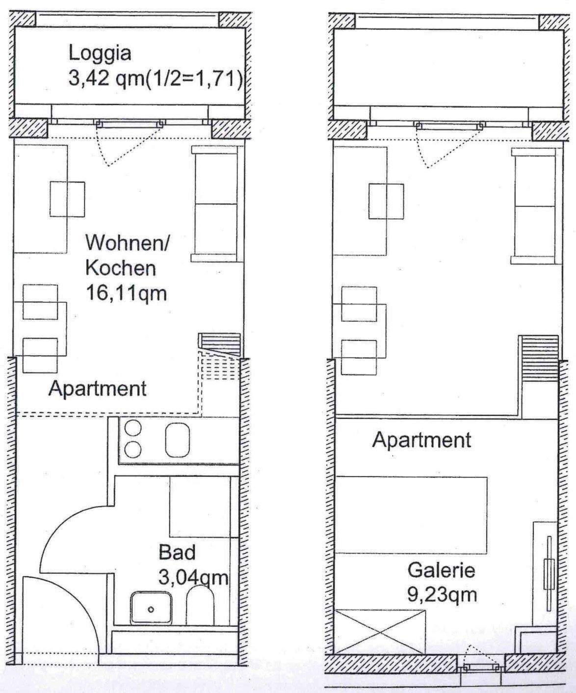 „studiosus5“ - 1,5 Zi.-Galerie-Apartment mit Balkon und Traumblick für Studenten – Augsburg – Vorschaubild 3