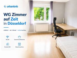 Möbliertes Zimmer Düsseldorf - Wohnen auf Zeit ab 1 Monat – 40589 Düsseldorf – Vorschaubild 1