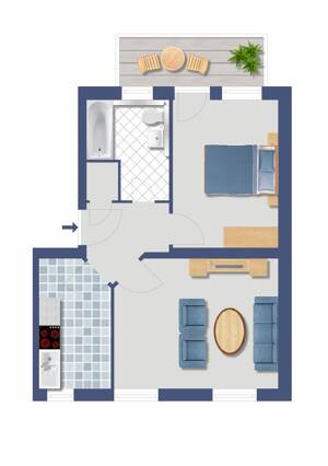 ACHTUNG SOMMERAKTION ! Renovierte 2,5- Raum- Wohnung mit Balkon frei ab 01.09.2026 ! – Am Himgesberg 9, 47259 Duisburg-Süd – Vorschaubild 3