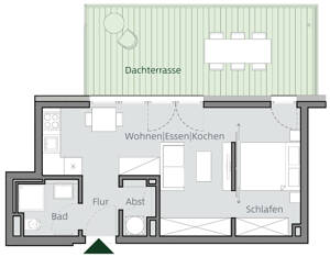 Ideale Kapitalanlage: 1,5-ZW, nahe zu ÖPNV, Einkauf etc. | Große Terrasse | Effizienzhaus 55EE – 63067 Offenbach am Main – Vorschaubild 3