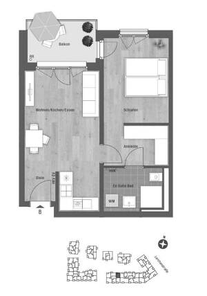 Lerchenau - Modern. Ruhig. Grün. - Mit Sonnenbalkon! - KfW-55-Effizienzhaus! – 80995 München – Vorschaubild 9