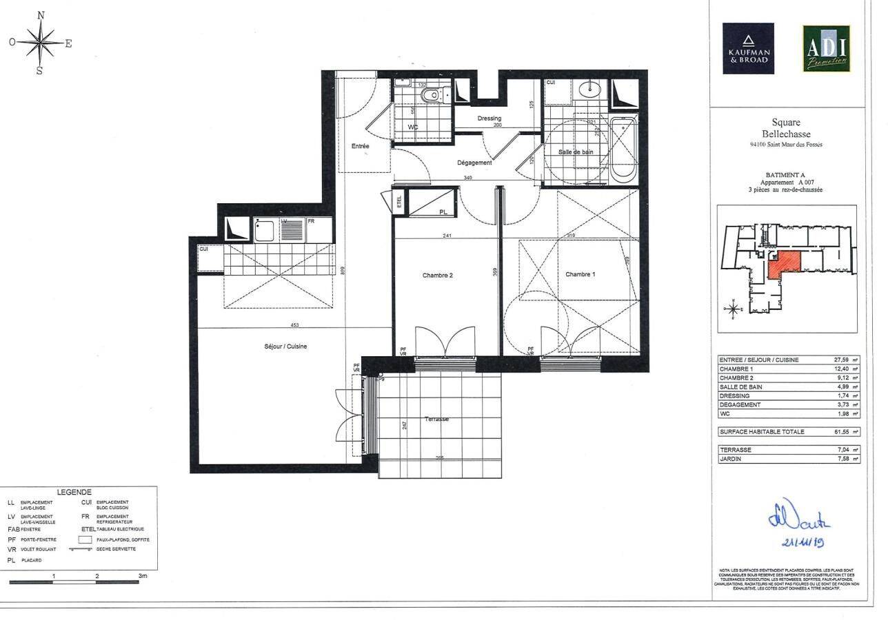 Appartement 3 pièces 62 m² · à Saint-Maur-des-Fossés · 62 m² · 1 439 €/mois