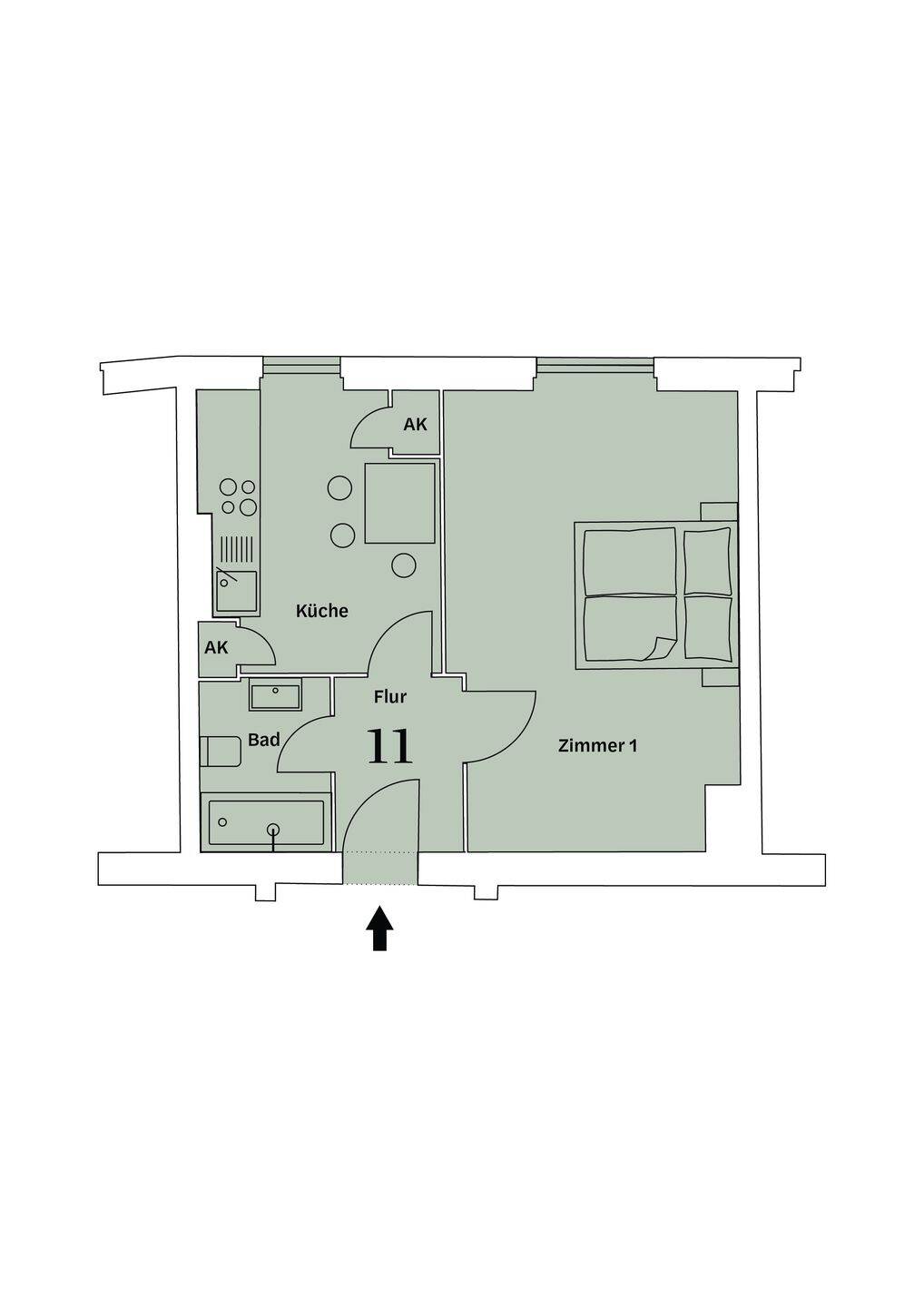 Bezugsfreies 1-Zimmer-Studio-Apartment mit südlicher Hofausrichtung, Toplage von Berlin-Wilmersdorf! – Berlin – Vorschaubild 2