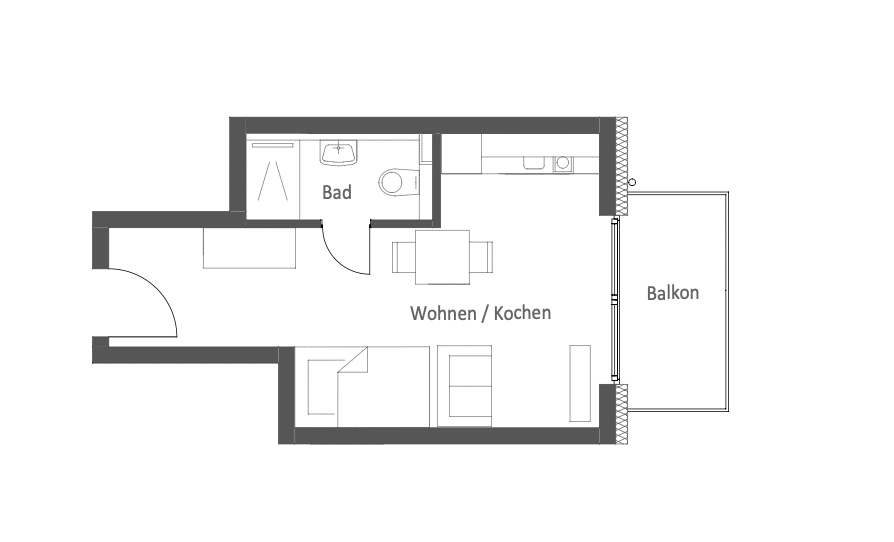 Offen gestaltete 1-Zimmerwohnung mit Balkon in energieeffizienten Neubau – Berlin – Vorschaubild 2